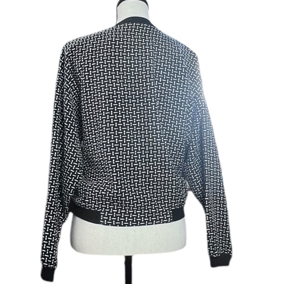 2 Of Us Women's Black & White Short Long Sleeve Cotton Jacket Sz M Pre-owned - Picture 4 of 7